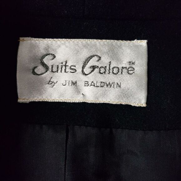 Vtg Suits Galore Jim Baldwin Wool Blazer Women's Size 6 Black One Single Button - Picture 9 of 9